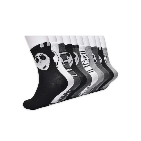 The Nightmare Before Christmas Womens Jack Skellington Graphic Crew Socks 10pack - Picture 5 of 5
